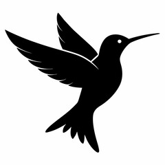 Stylized Black Hummingbird Vector