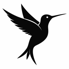 Stylized Black Hummingbird Vector