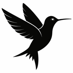 Stylized Black Hummingbird Vector