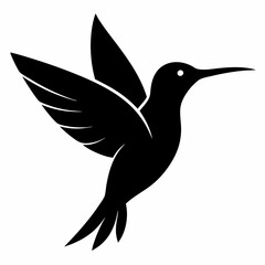 Stylized Black Hummingbird Vector