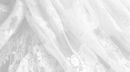 Obraz premium A white lace fabric with flowers on it