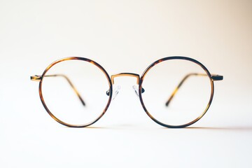 Stylish tortoiseshell round glasses clear lenses elegant eyewear perfect vision fashion accessory