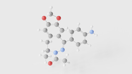 talampanel molecule 3d, molecular structure, ball and stick model, structural chemical formula anticonvulsant