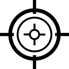 Fototapeta premium Target destination icon in flat style. shooting sniper rifle target circle symbol isolated on transparent background