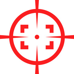 Target destination icon in flat style. shooting sniper rifle target circle symbol isolated on transparent background