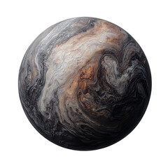 nature conservation concept. Swirling planet with intricate textures on a black background.
