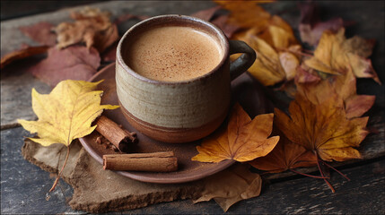 Embrace Cozy Autumn Mornings With Cinnamon Chai And Vibrant Leaves Infusing Seasonal Warmth Instantly Today