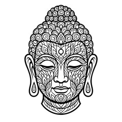 Ornate Buddha Head Illustration