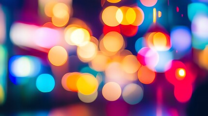 Fototapeta premium Blurred neon lights in vibrant colors, abstract and futuristic