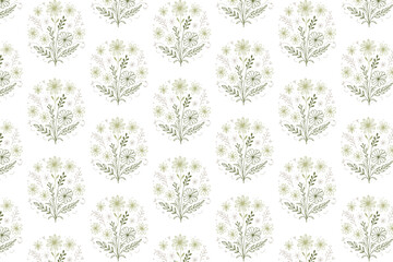 ornamental one line floral stem pattern with foliage sketch ideal for women apparel textile wrapping and table top surfaces

