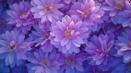 Obraz premium Vibrant Purple Flower Bouquet Closeup AI Art