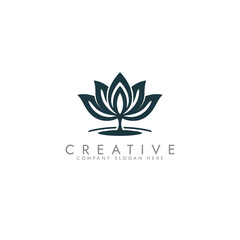 Fototapeta premium Abstract lotus logo vector design, Stylized lotus flower icon design