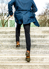 woman running on the street