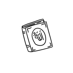 Hand-drawn Sketch of Holy Book with Arabic Calligraphy