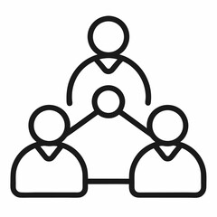 Teamwork outline icon on white background