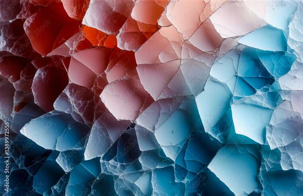 Leinwandbilder abstract textured surface displays a striking color gradient, shifting from warm reds and oranges to