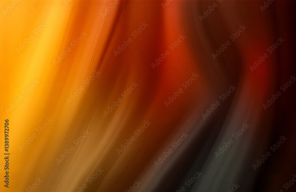 Poster Soft flowing lines in a warm color gradient from yellow to dark brown create an abstract background with a blurry and smooth texture.
