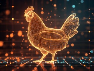 A hologram of a chicken