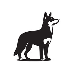 Dingo Silhouette - Minimalist Dingo Vector - Illustration of Dingo. Dingo Animal Design.