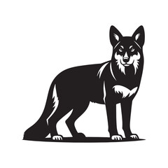 Dingo Silhouette - Minimalist Dingo Vector - Illustration of Dingo. Dingo Animal Design.