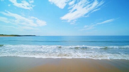 Softfocus blue ocean waves with natural light reflections, peaceful and refreshing