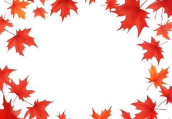 Autumnal maple leaves frame (3)