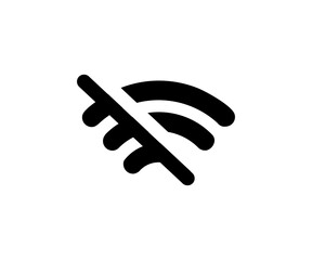 No wifi signal icon. Forbidden wifi use. Internet service ban icon. Network signal error sign vector design and illustration.
