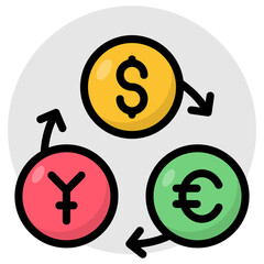 An editable design icon of currency exchange