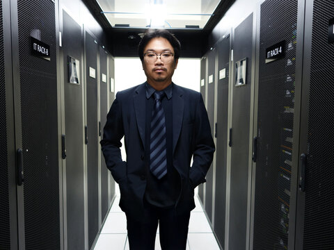 Professional IT Specialist in Server Room Environment