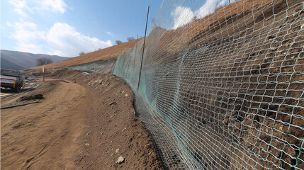 Advanced Erosion Control Mesh for Hillside Stabilization Offering Structural Support and Sustainable Land Management Solutions