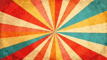 Retro Radiating Sunburst Design Vintage Textured Background with Warm Hues and a Classic Aesthetic