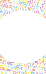 音楽記号の上下フレーム（パステルカラー）