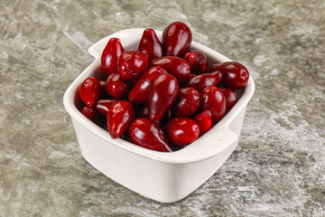 Ripe sweet juicy digberry cornel