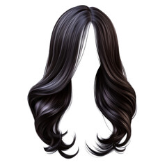 A beautiful black hair with smooth and shiny texture and wavy hair style