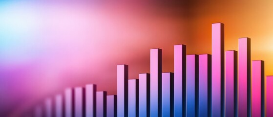 Obraz premium Vibrant Abstract Bar Graph with Colorful Background for Data Visualization
