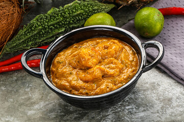 Indian prawn masala with spices