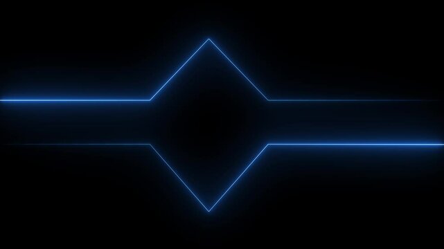 Glowing logotype line animation on black background. neon dabble side laser animation.