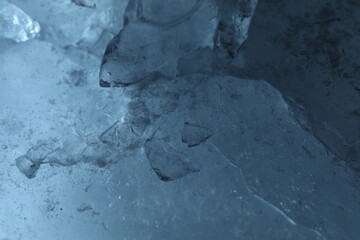 Texture of clear ice as background, closeup