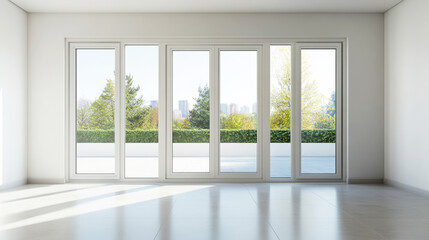 Fototapeta premium New entrance door enhances minimalist interior design in modern corporate setting with clean lines and natural light