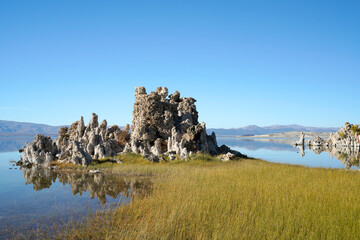 Tufas with reflections at Monolake California USA