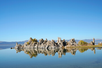 Tufas with reflections at Monolake California USA