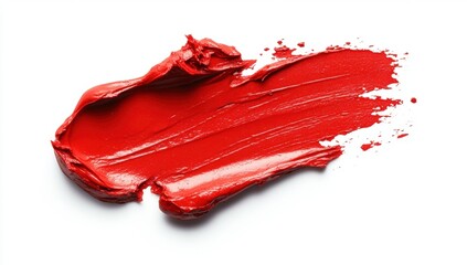 Red lipstick smear on white background (2)