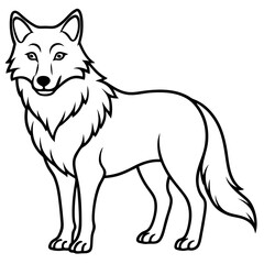 Stylized Wolf Line Art Design