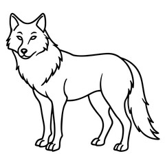 Stylized Wolf Line Art Design
