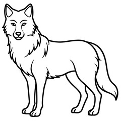 Stylized Wolf Line Art Design