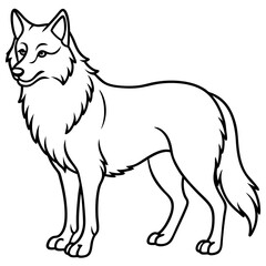 Stylized Wolf Line Art Design
