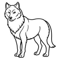 Stylized Wolf Line Art Design