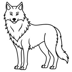 Stylized Wolf Line Art Design
