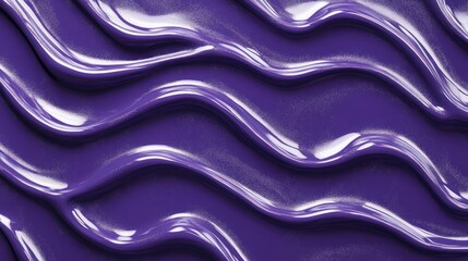 Obraz premium Lustrous liquid texture with an undulating rhythm of waves in violet hues