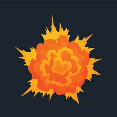 Explosion animation. Animation for game of the explosion effect. Cartoon animation for game. Exploding effect. Hand drawn vector illustration